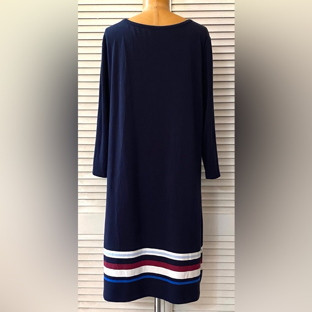 Tommy Hilfiger Dress Womens XL Navy Blue Long Sleeve Casual Office Party Shift - Picture 6 of 7